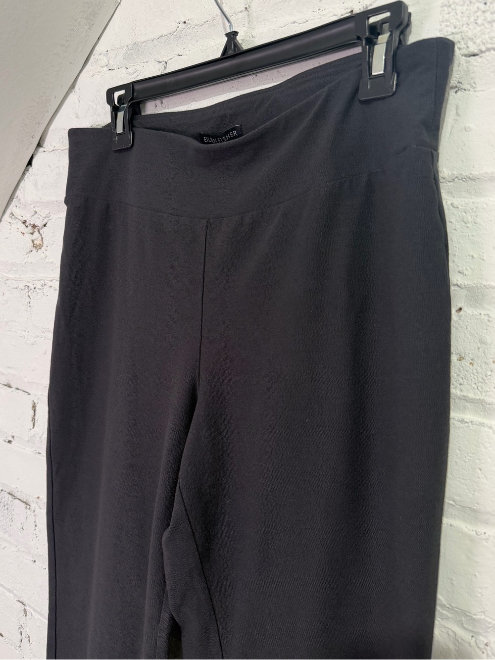 Eileen Fisher Washable Stretch Crepe Slim Pants Comfy Dark Charcoal Gray Medium - Picture 6 of 9